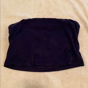 Black Velvet Strapless Crop Top